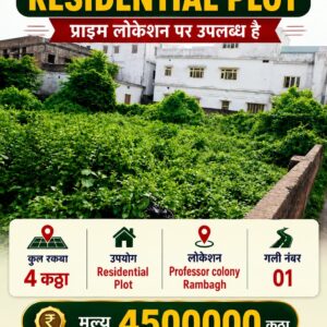 🏡 PROFESSOR COLONY – RAMBAGH में 4 कट्ठा RESIDENTIAL PLOT बिक्री के लिए PN 111