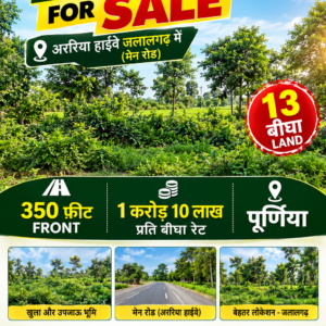 🏡 ARARIA HIGHWAY – JALALGARH में 13 बीघा LAND बिक्री के लिए PN 150