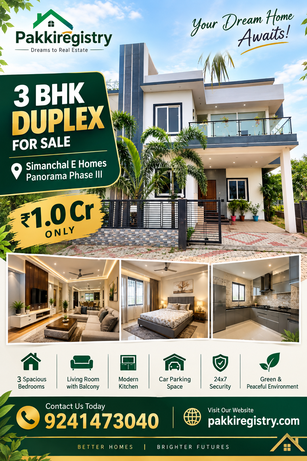 🏡 E HOMES – PANORAMA PHASE III में 3 BHK DUPLEX बिक्री के लिए