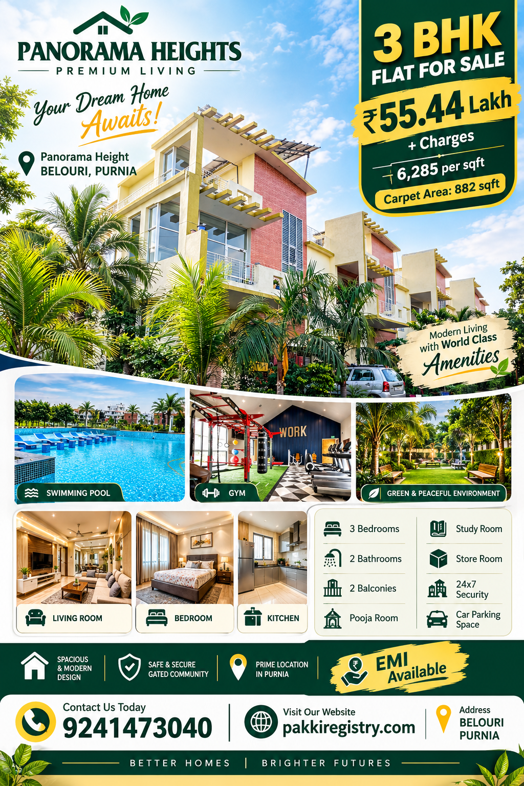 🏡 PANORAMA HEIGHTS – 3 BHK FLAT FOR SALE